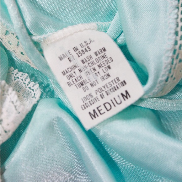 VINTAGE 80s/90s Baby Blue Lacy Lingerie Cami Top - Picture 7 of 10